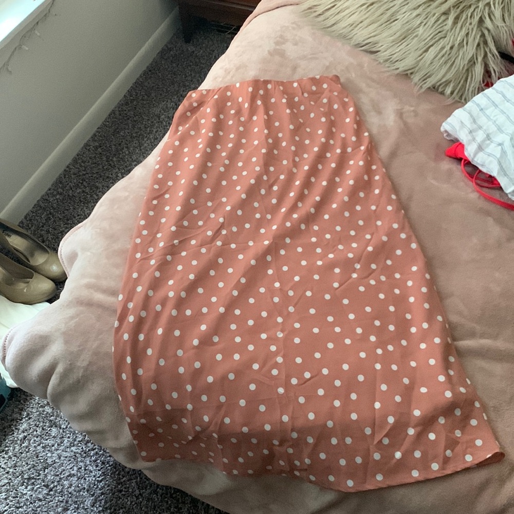 MIDI polka dot skirt